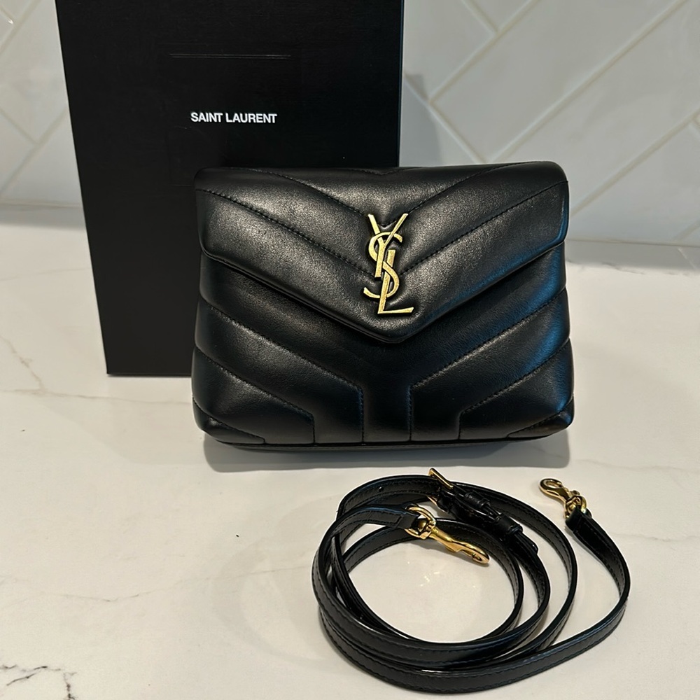 LOULOU TOY STRAP BAG IN QUILTED "Y" LEATHER
